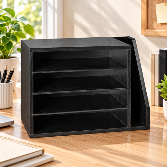Wooden Literature Desktop Organizer