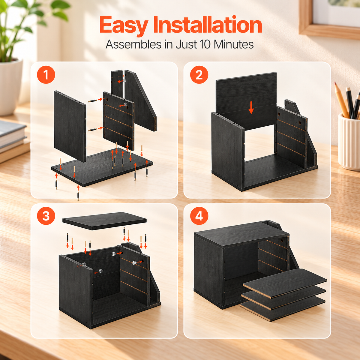 Wooden Literature Desktop Organizer