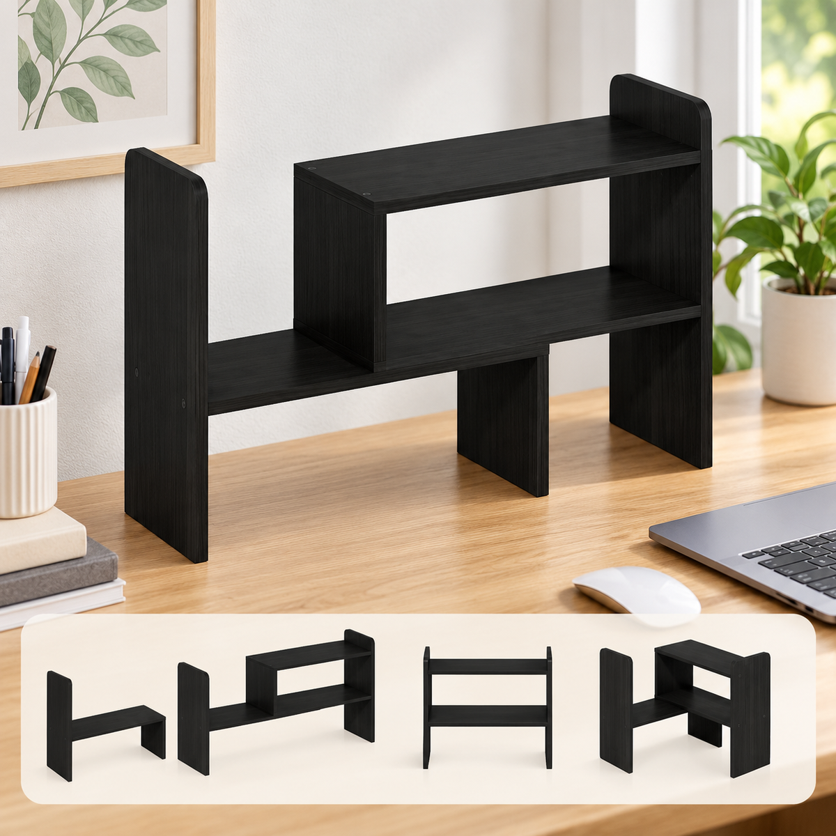 Multi-Tier Desktop Organizer Bookshelf