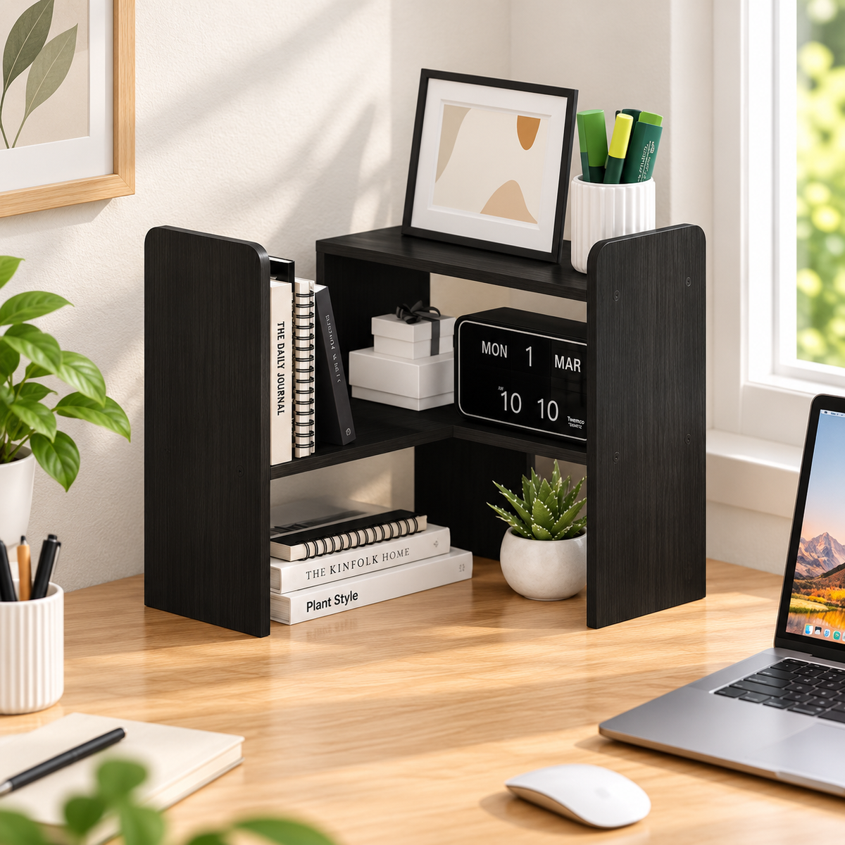 Multi-Tier Desktop Organizer Bookshelf